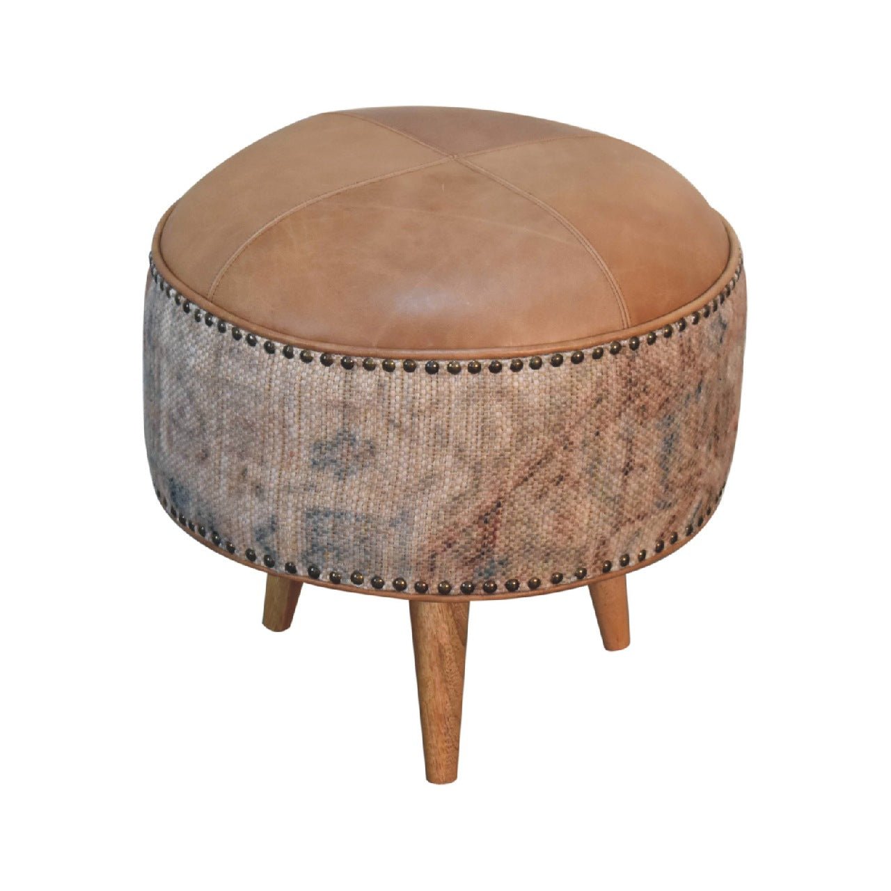 Haven Durrie Round Footstool - SILVIONIX