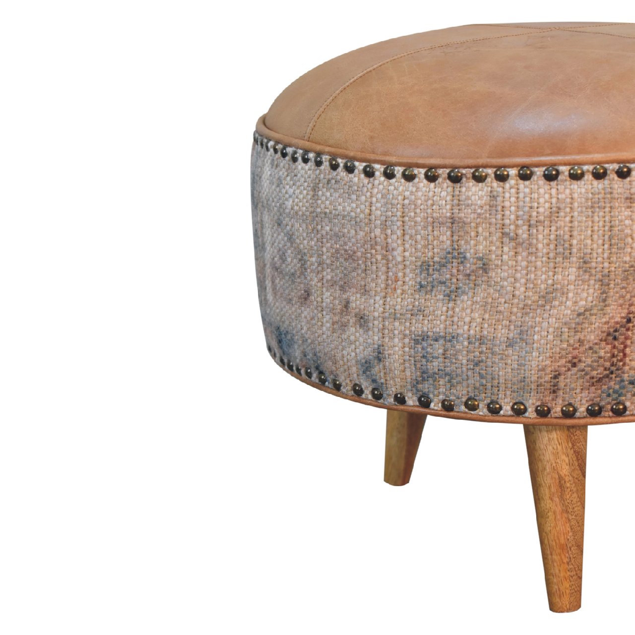 Haven Durrie Round Footstool - SILVIONIX