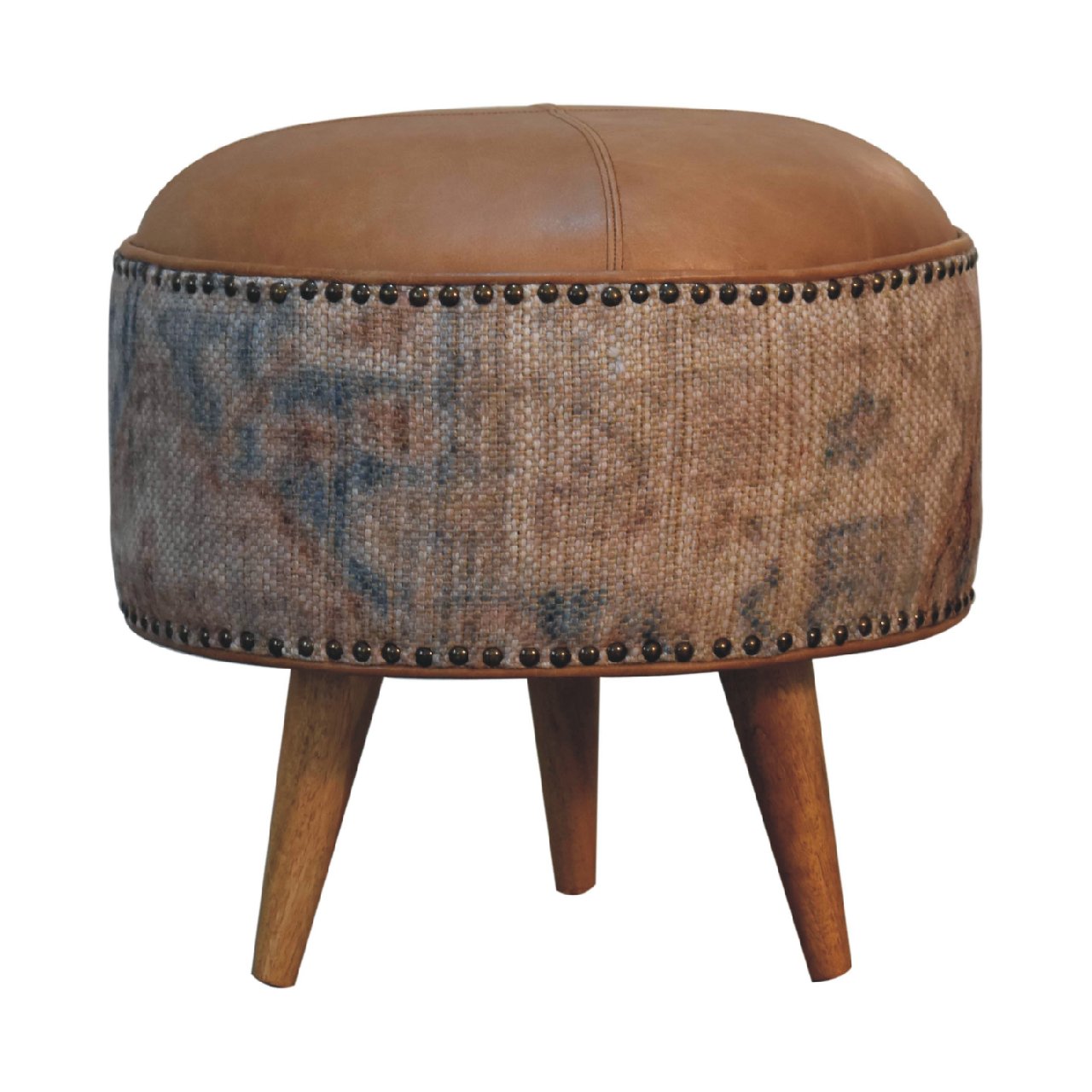 Haven Durrie Round Footstool - SILVIONIX