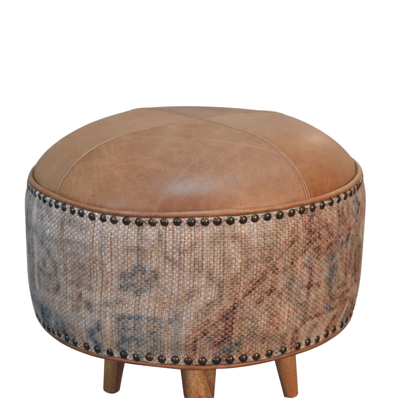 Haven Durrie Round Footstool - SILVIONIX