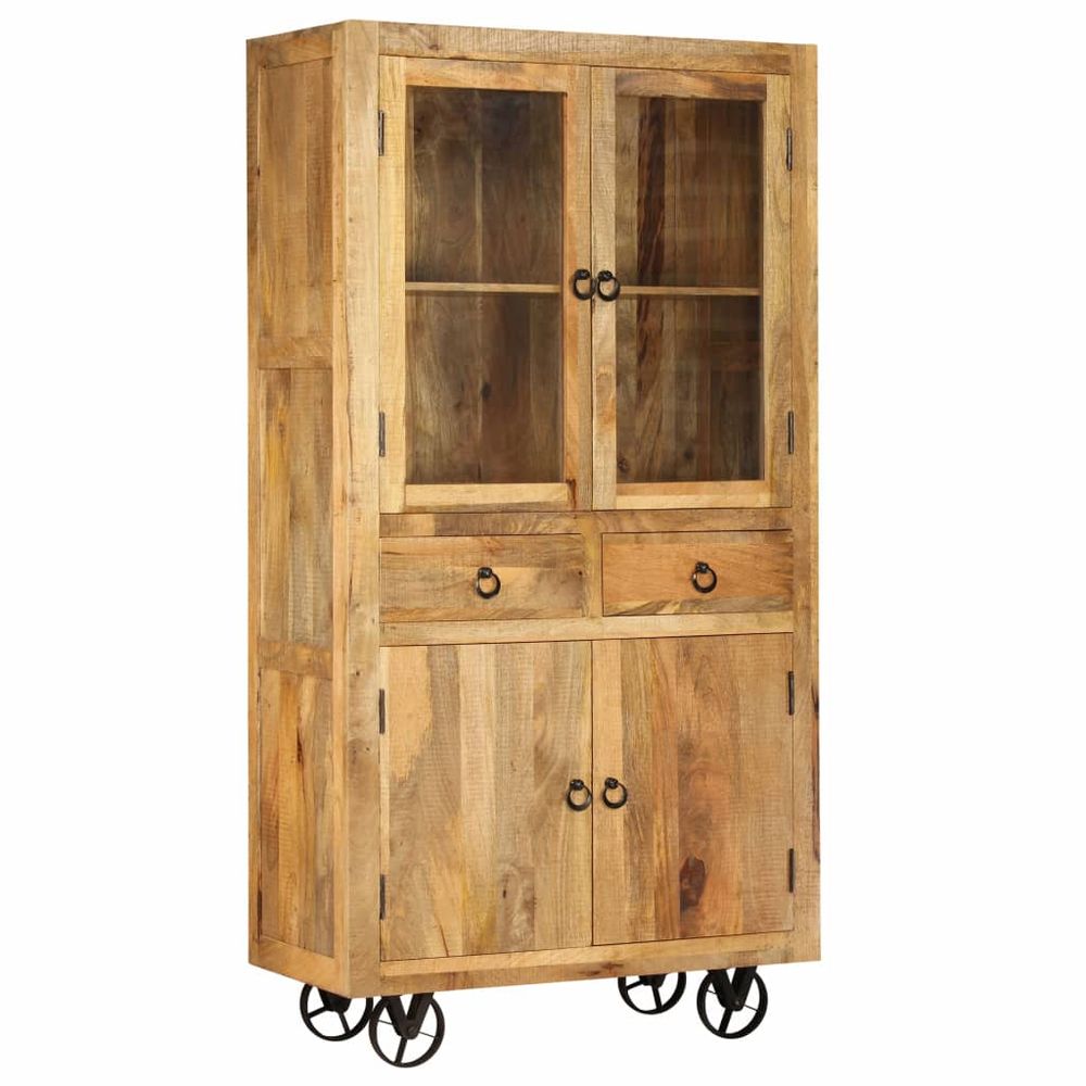 Highboard Solid Mango Wood 95x45x185 cm - SILVIONIX