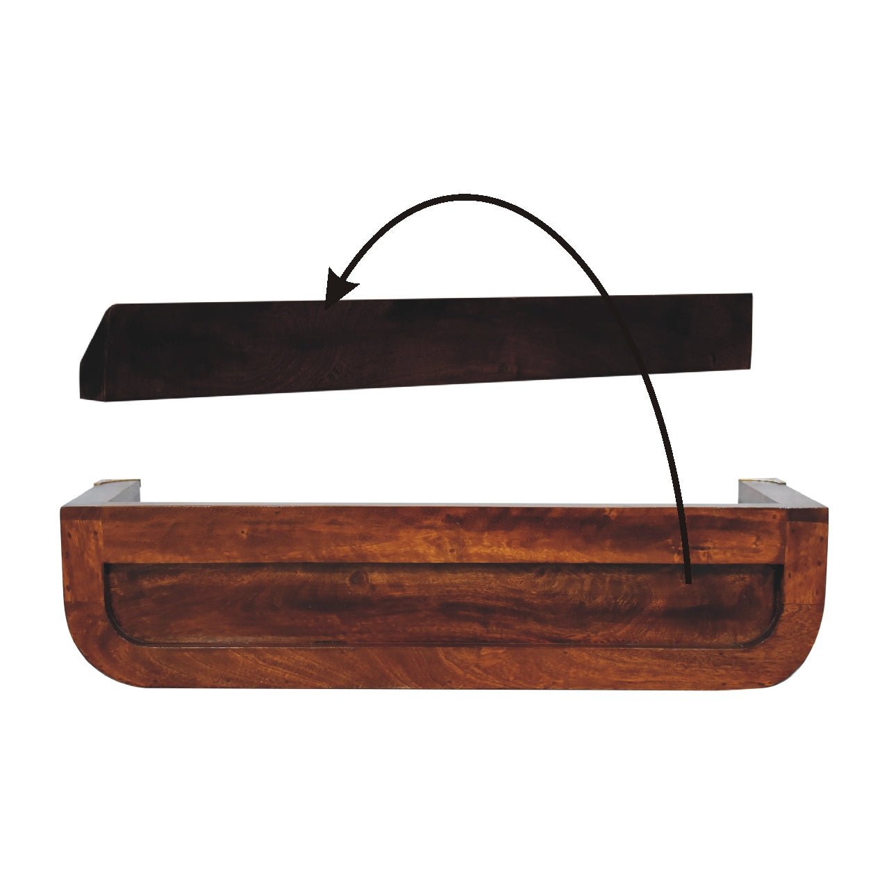 Indira Chestnut Floating Console - SILVIONIX