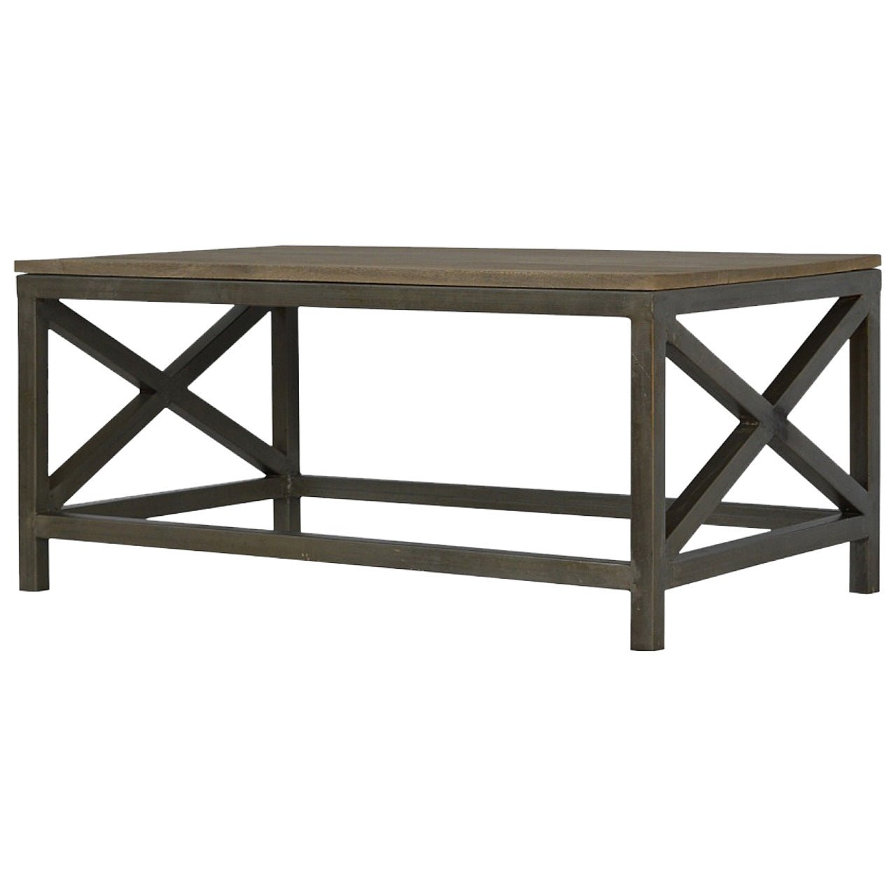 Industrial Cross Metal Coffee Table - SILVIONIX