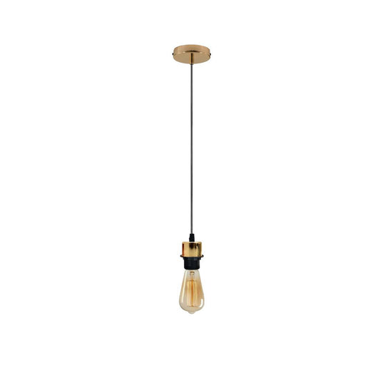 Industrial French Gold Pendant Light Fitting, Lampshade Addable E27 Lamp Holder UK Holder Fitting Set With PVC Cable. - SILVIONIX