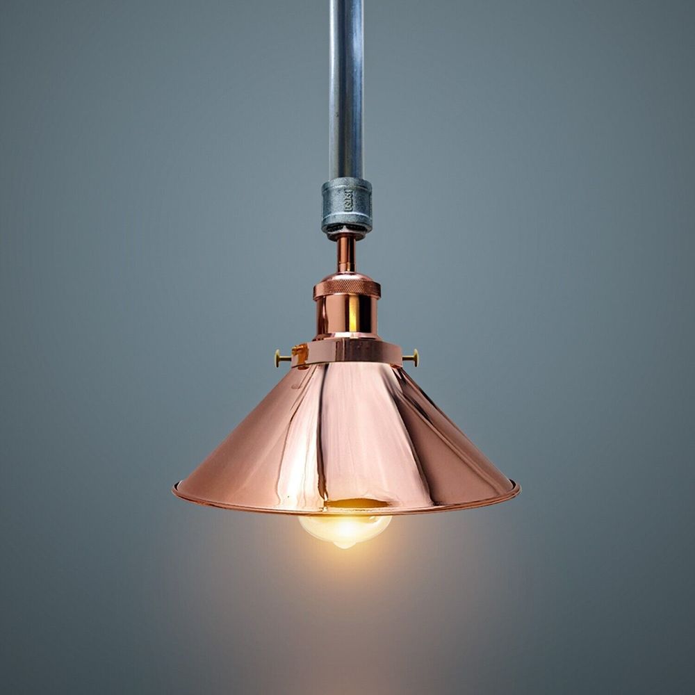 Industrial Retro Pendant Light Shade Suspended Ceiling Pipe Lights Metal Lamp UK - SILVIONIX