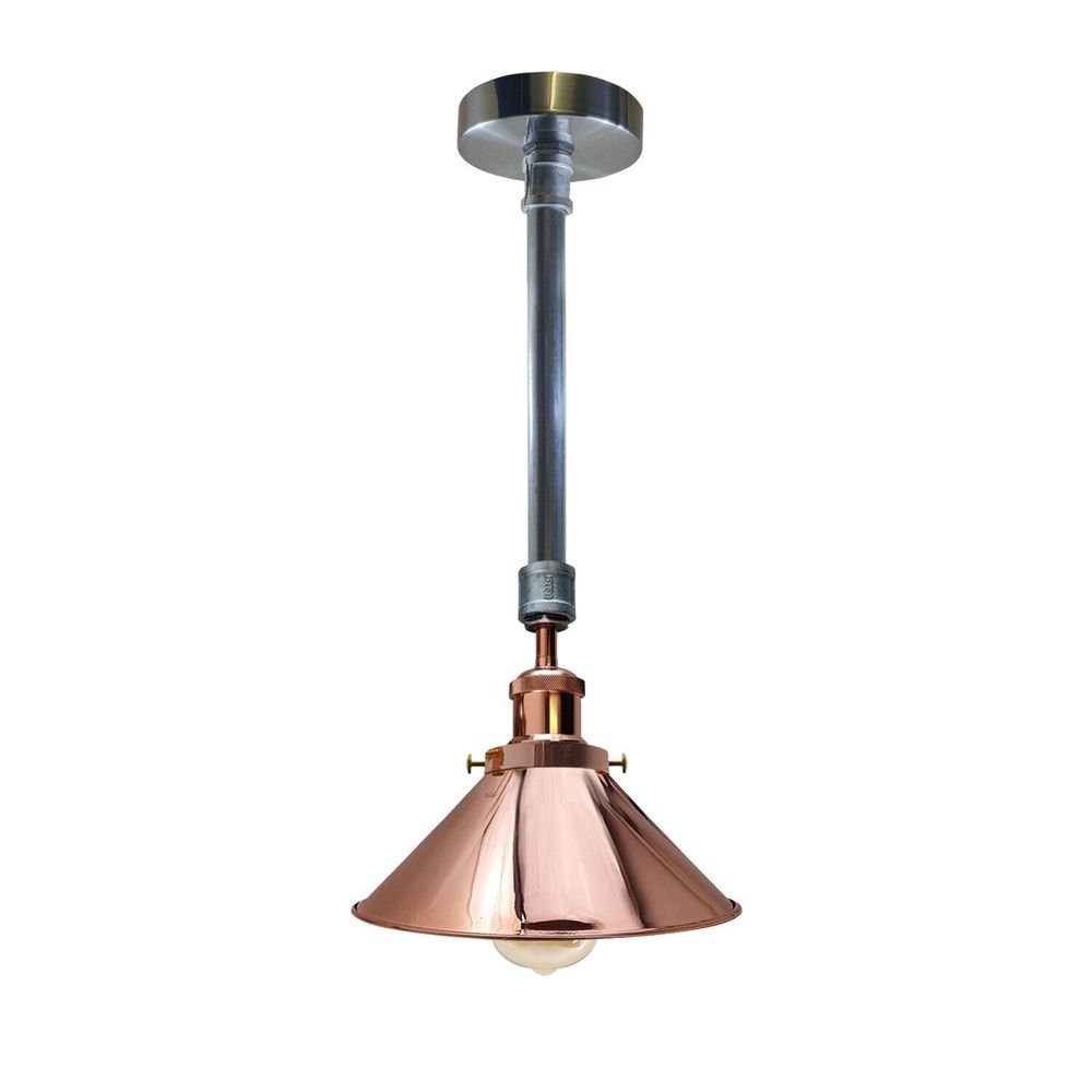 Industrial Retro Pendant Light Shade Suspended Ceiling Pipe Lights Metal Lamp UK - SILVIONIX