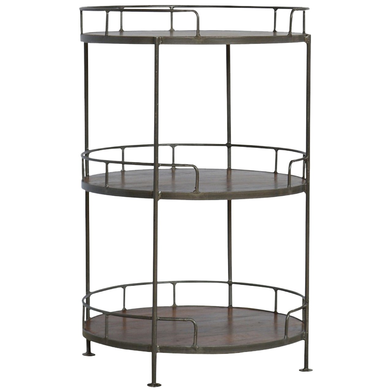 Industrial Round Butler Tray Table - SILVIONIX