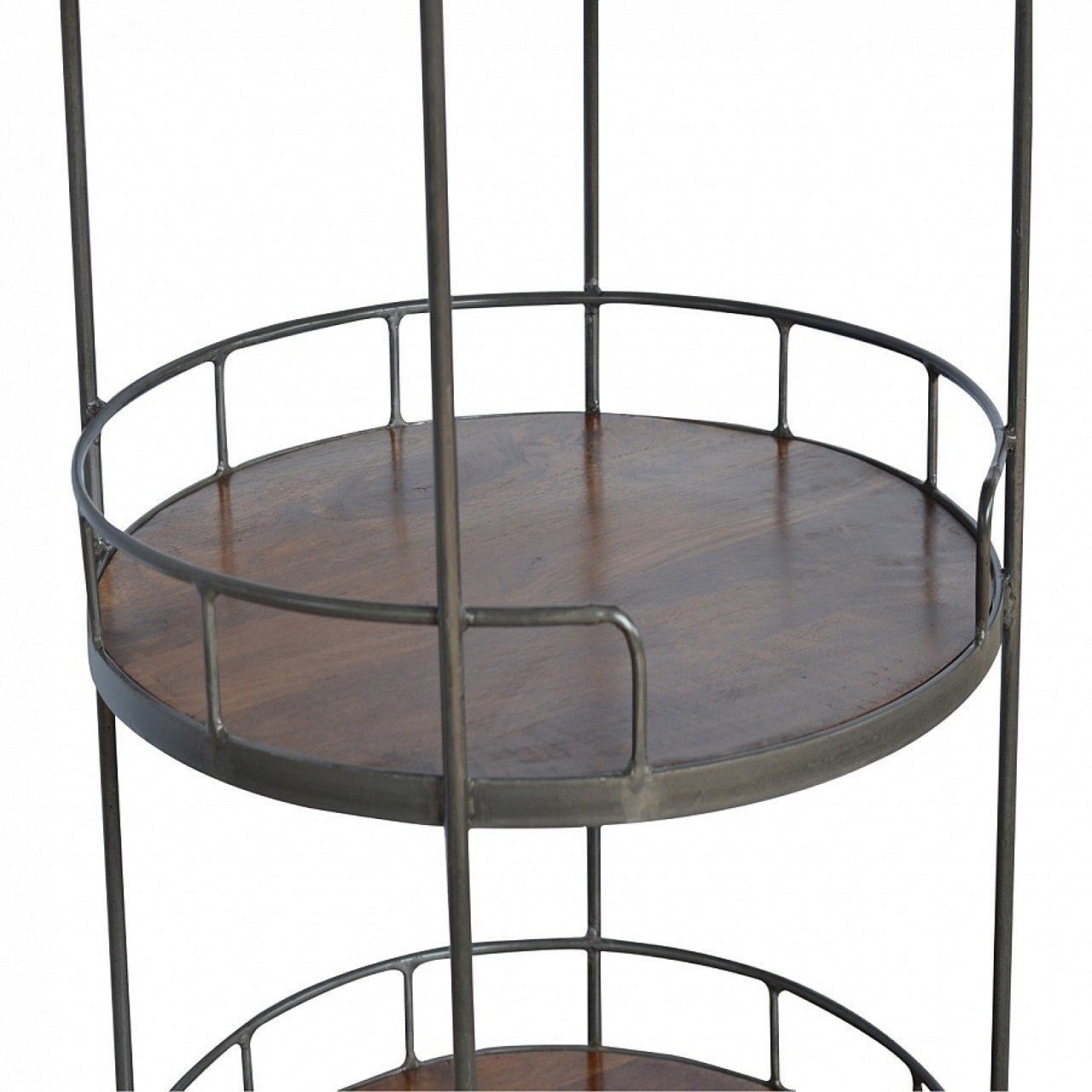 Industrial Round Butler Tray Table - SILVIONIX