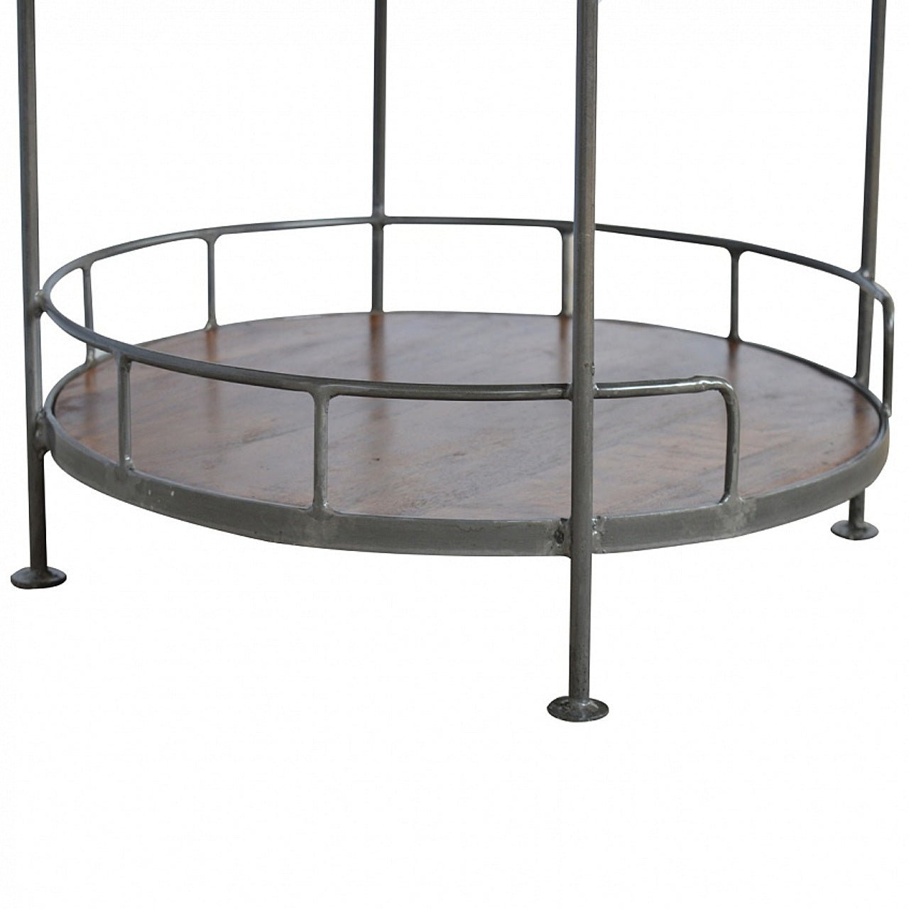 Industrial Round Butler Tray Table - SILVIONIX