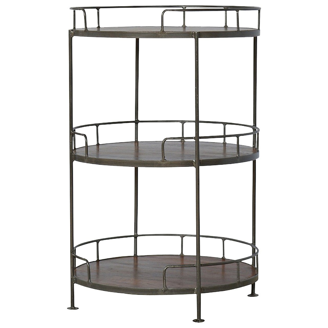 Industrial Round Butler Tray Table - SILVIONIX