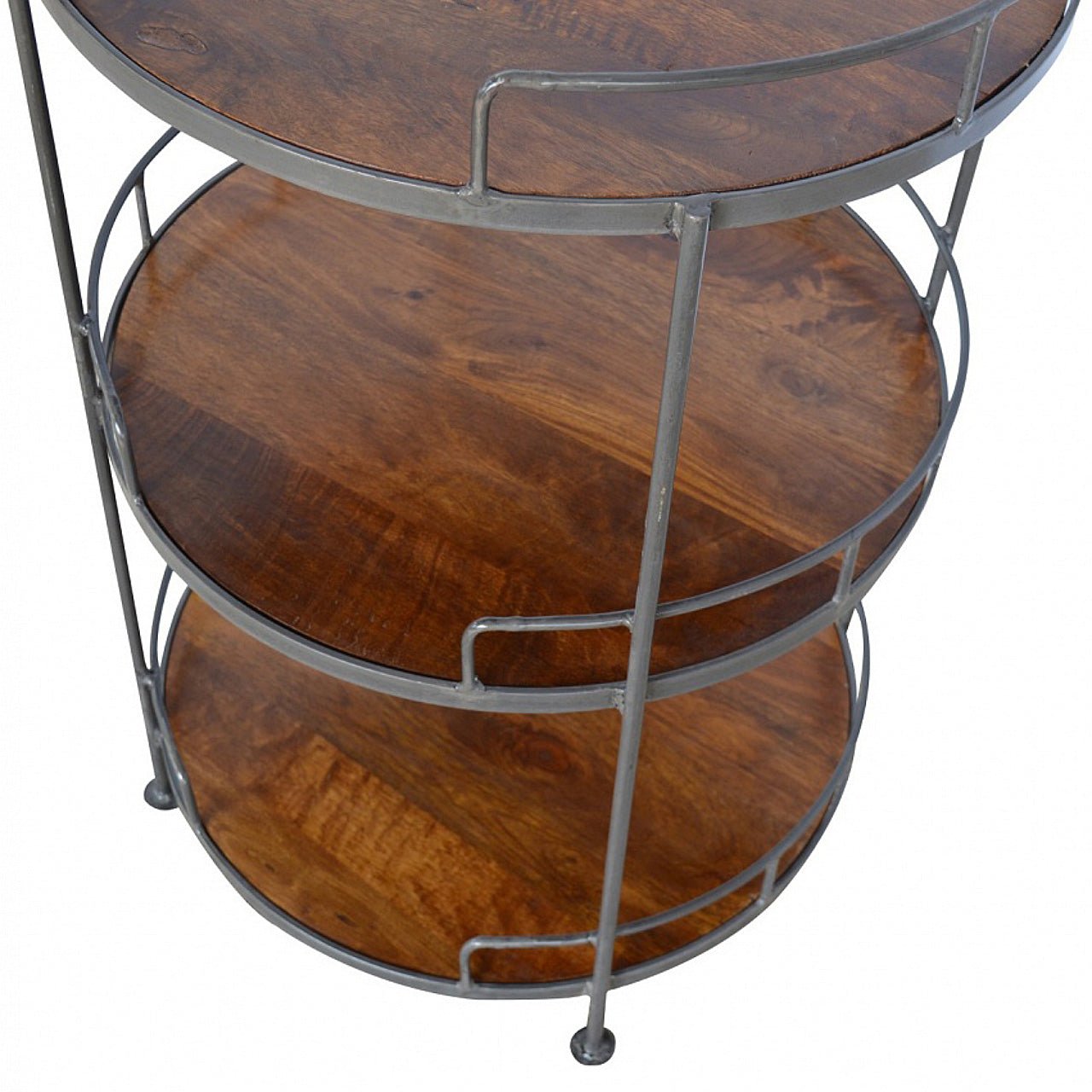 Industrial Round Butler Tray Table - SILVIONIX