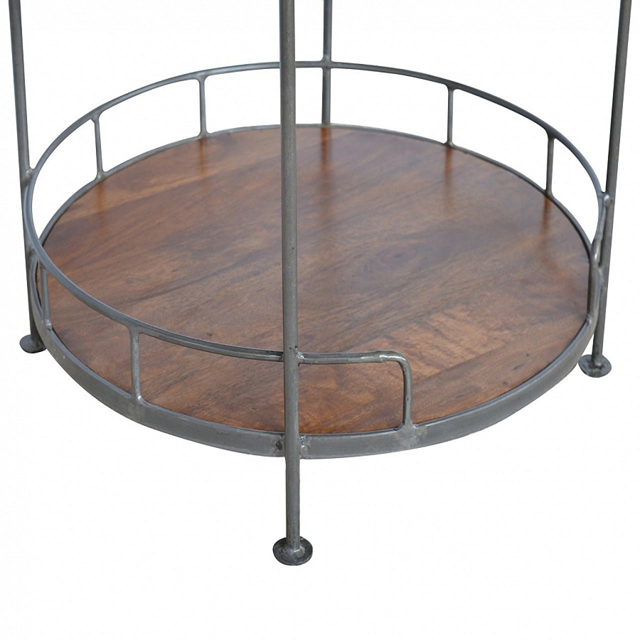 Industrial Round Butler Tray Table - SILVIONIX