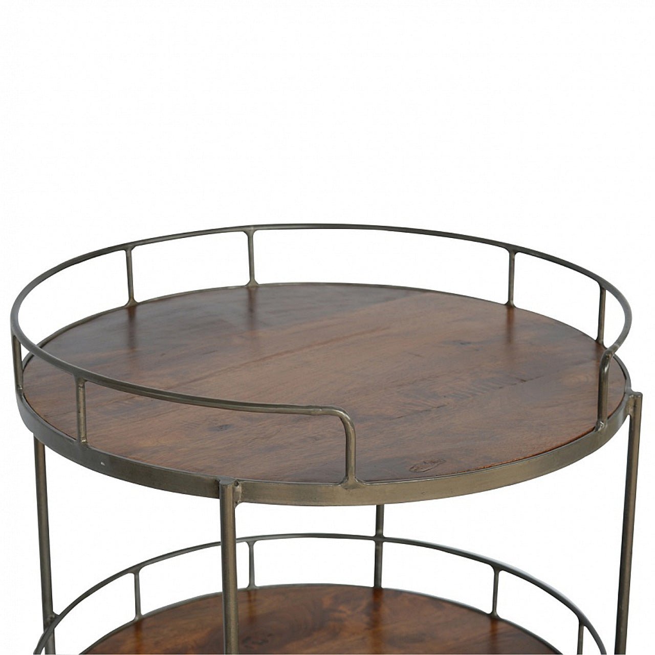 Industrial Round Butler Tray Table - SILVIONIX