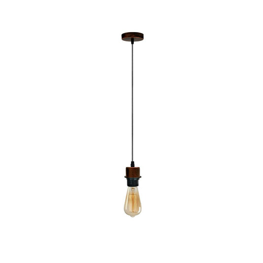 Industrial Rustic Red Pendant Light Fitting, Lampshade Addable E27 Lamp Holder UK Holder Fitting Set With PVC Cable. - SILVIONIX