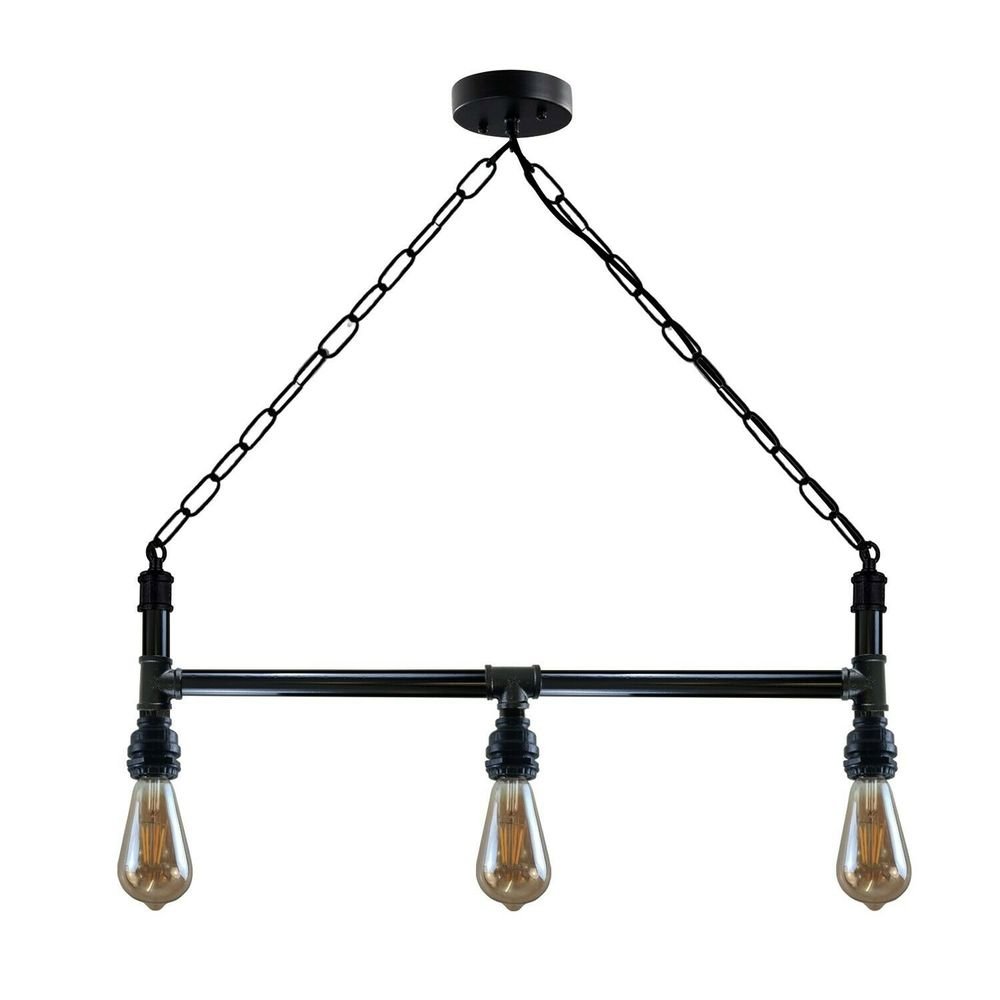 Industrial Steam Punk 3Way Over Table Light Indoor Ceiling Hanging Pendant Light - SILVIONIX