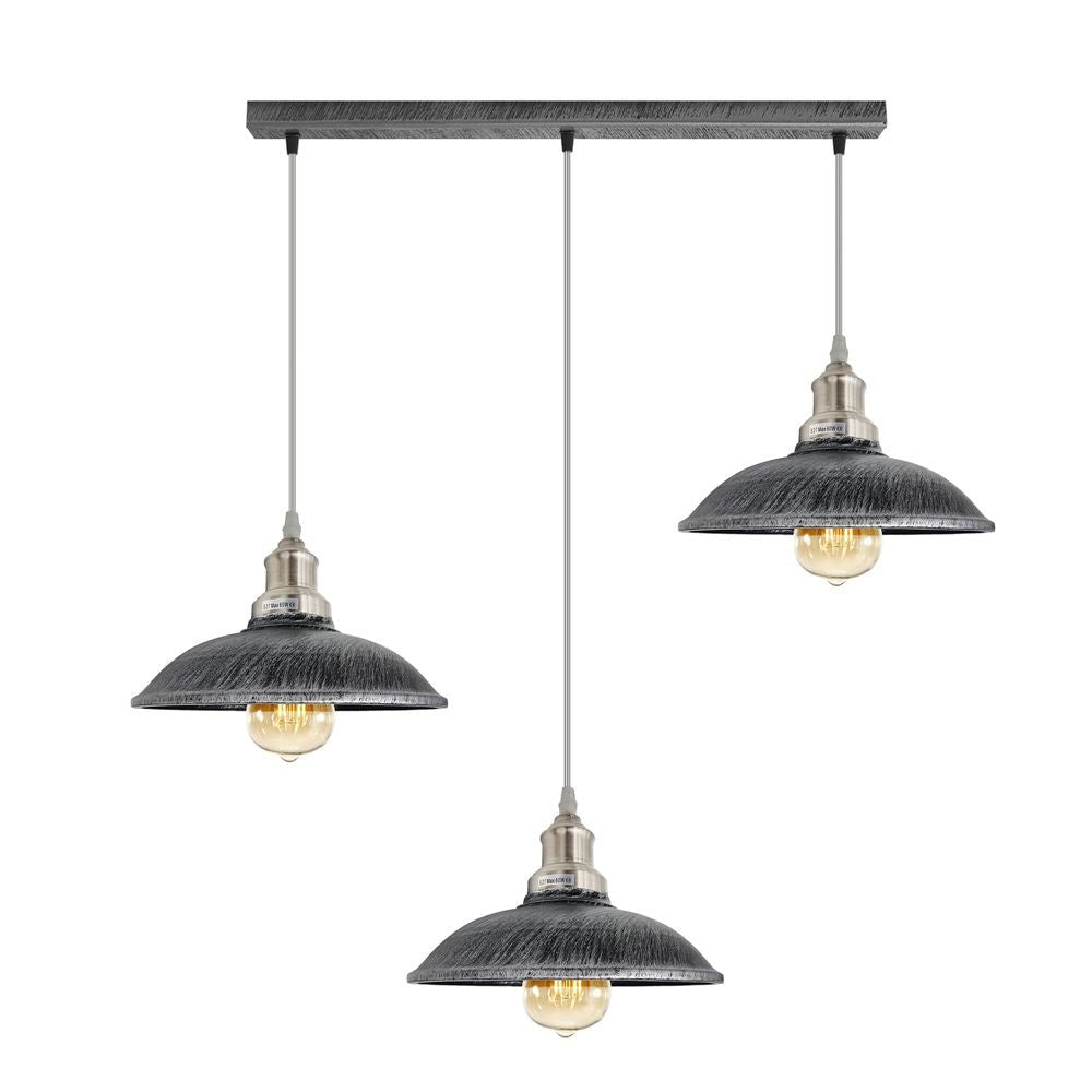 Industrial Vintage Kitchen Lights Chandelier Metal Shade Hanging E27 Pendant - SILVIONIX