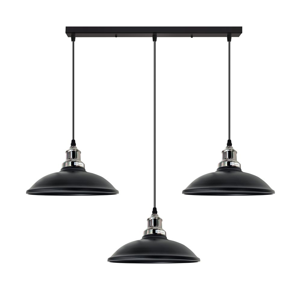 Industrial Vintage Kitchen Lights Chandelier Metal Shade Hanging E27 Pendant - SILVIONIX