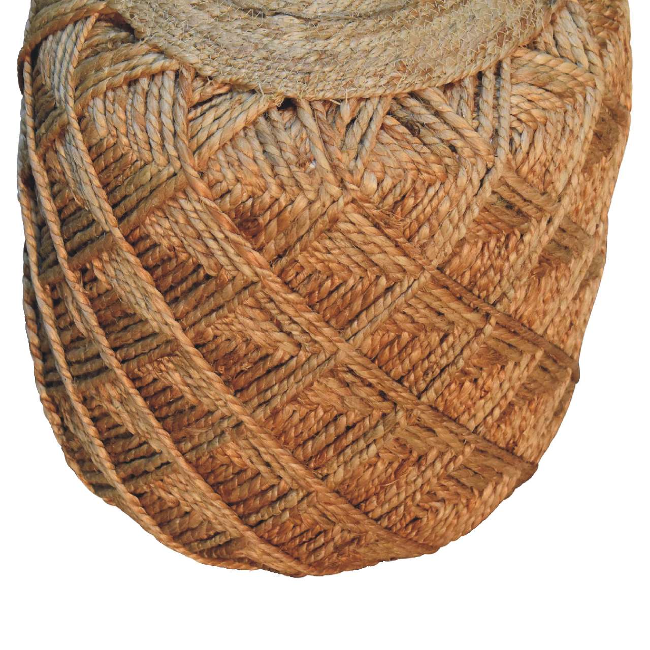 Jute Fibre Footstool - Large - SILVIONIX