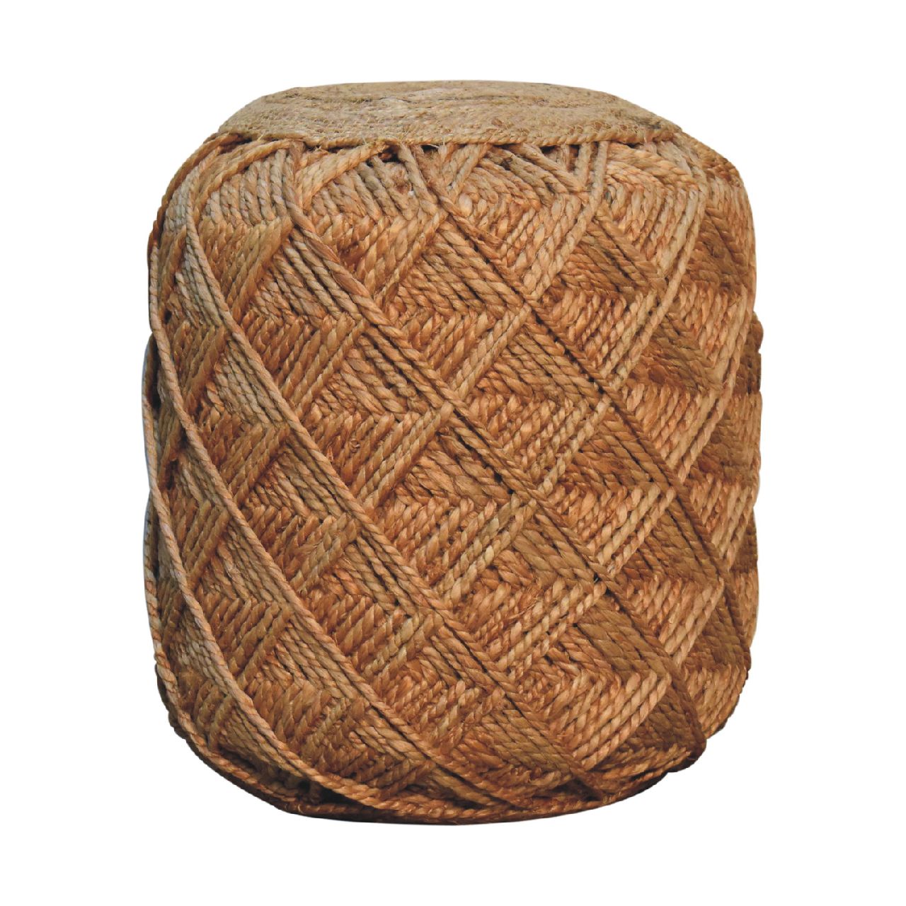 Jute Fibre Footstool - Large - SILVIONIX