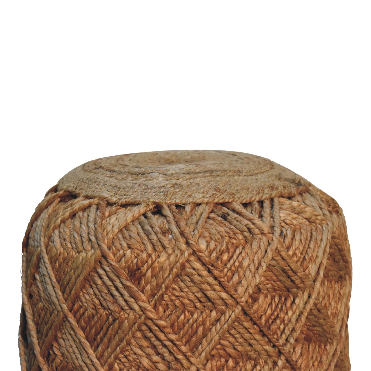 Jute Fibre Footstool - Large - SILVIONIX