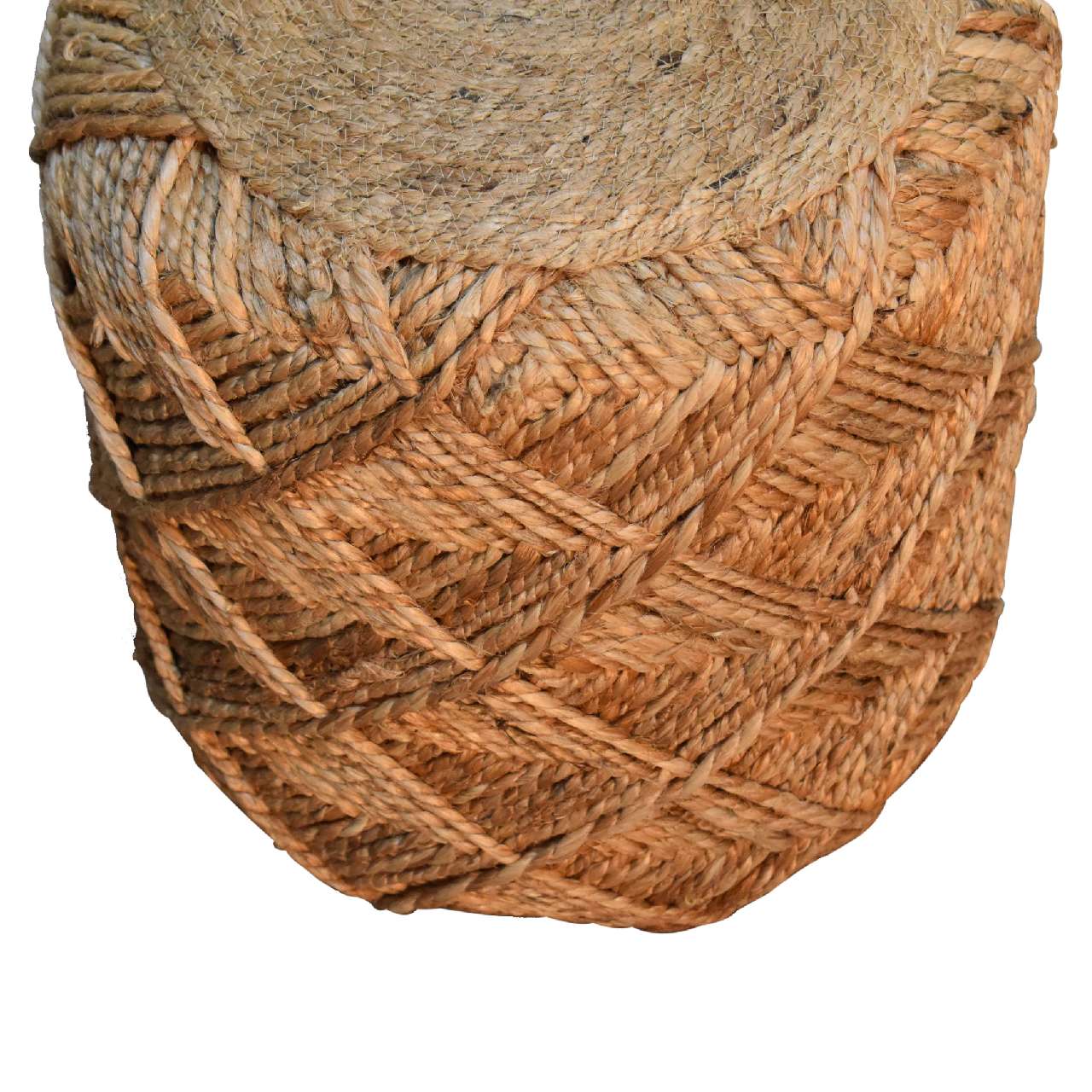 Jute Fibre Footstool - Small - SILVIONIX