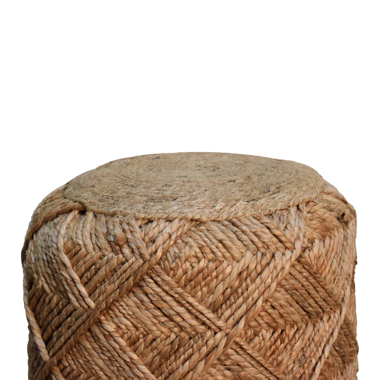 Jute Fibre Footstool - Small - SILVIONIX