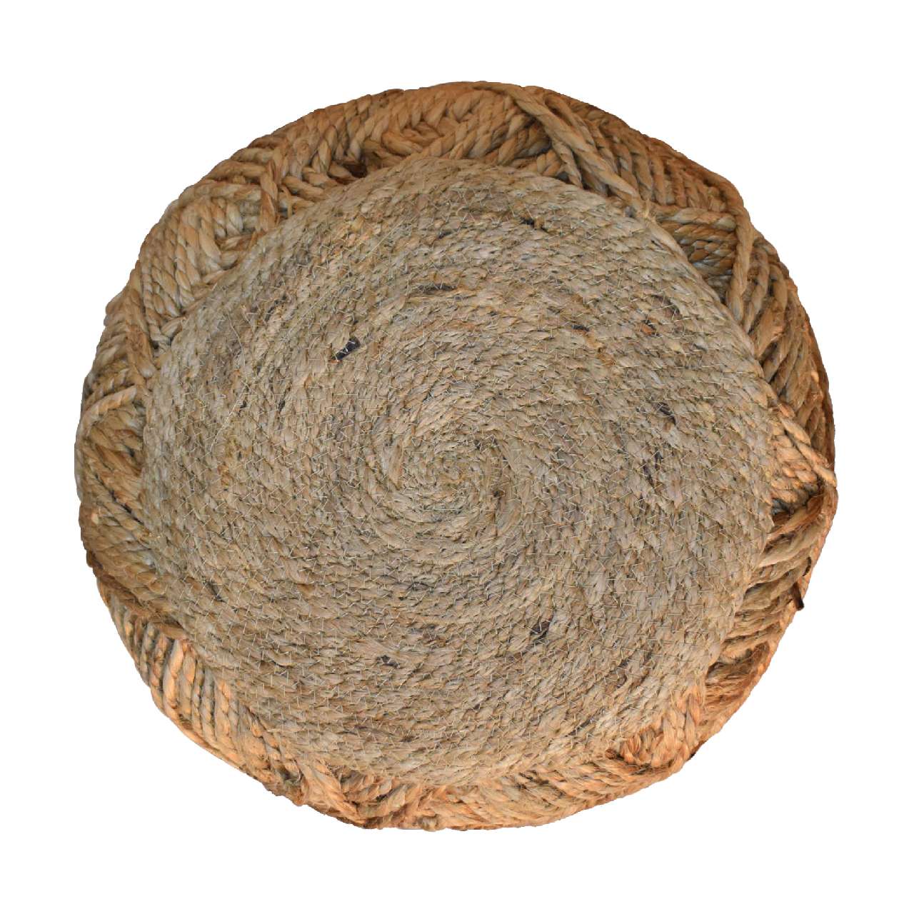 Jute Fibre Footstool - Small - SILVIONIX