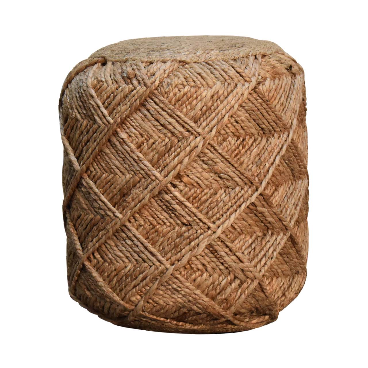 Jute Fibre Footstool - Small - SILVIONIX