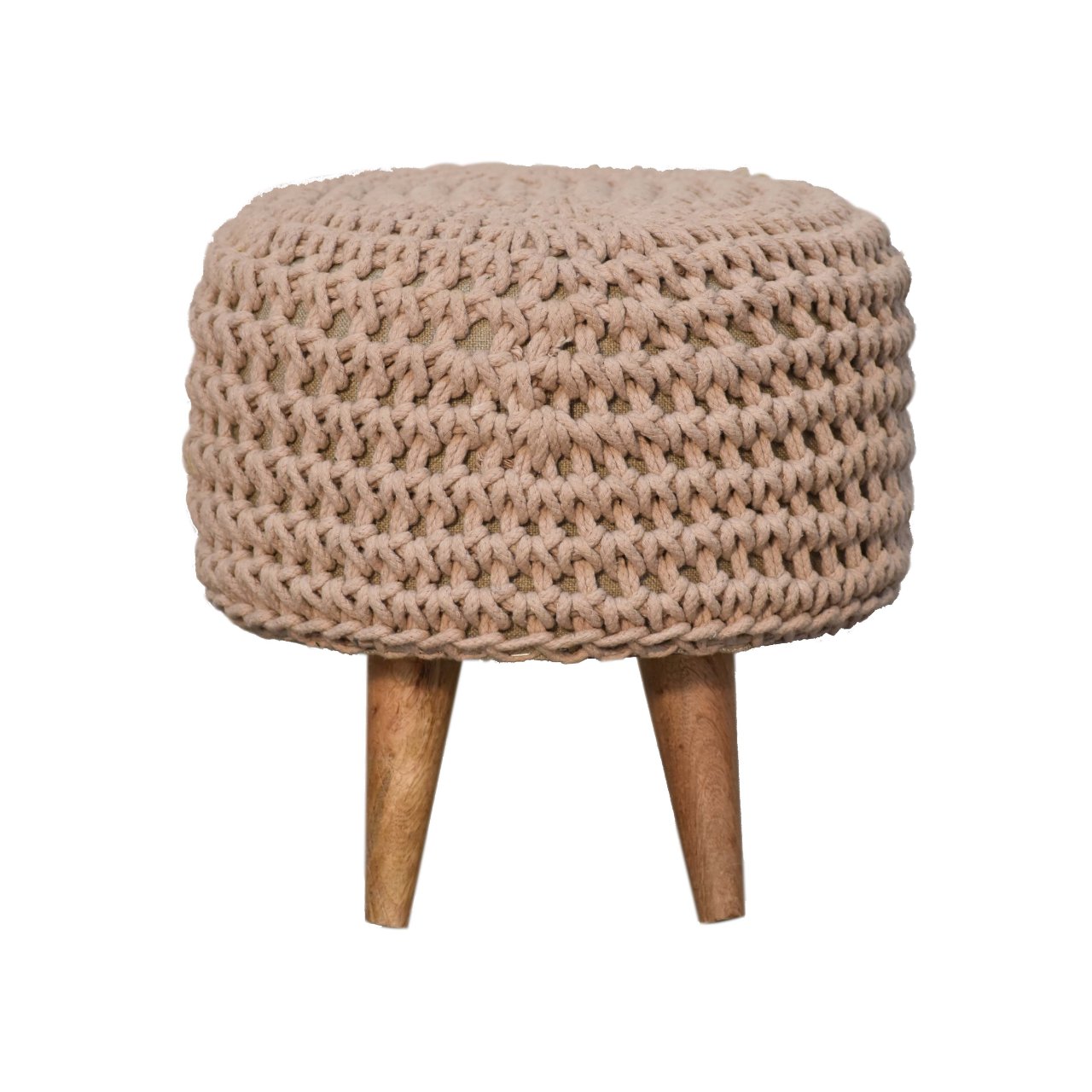 Keeva Beige Oblong Footstool - SILVIONIX