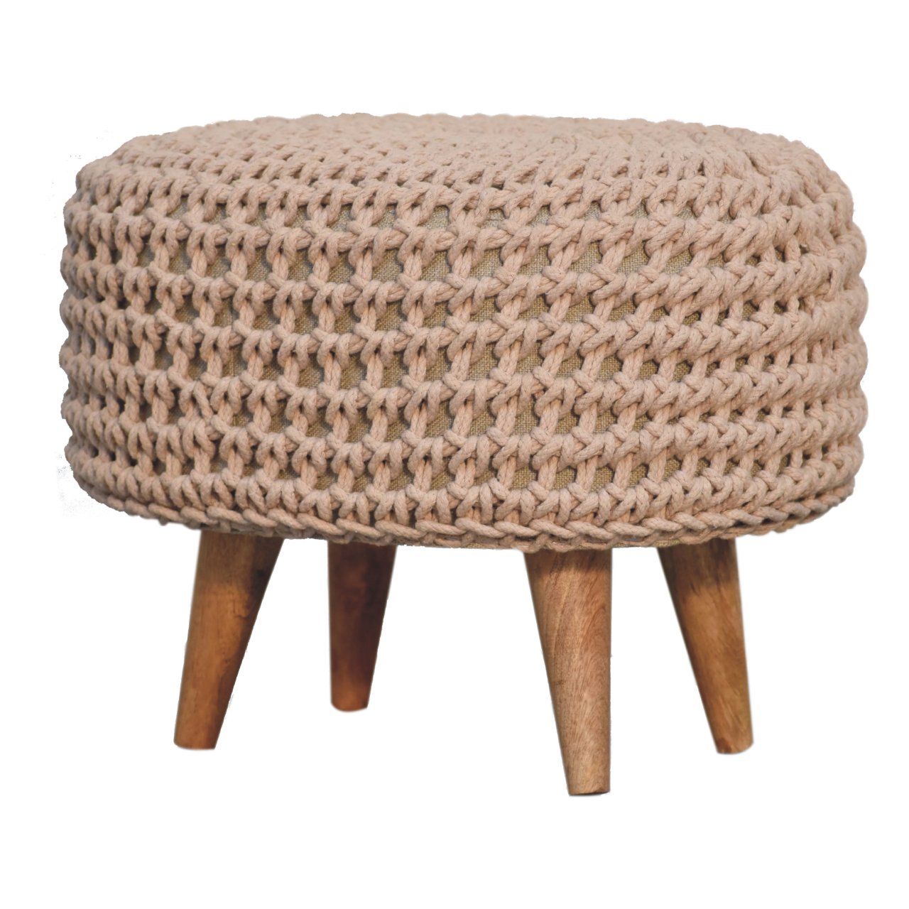 Keeva Beige Oblong Footstool - SILVIONIX