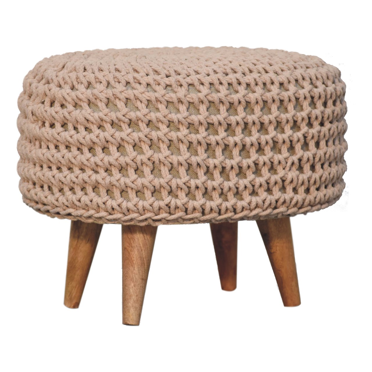 Keeva Beige Oblong Footstool - SILVIONIX