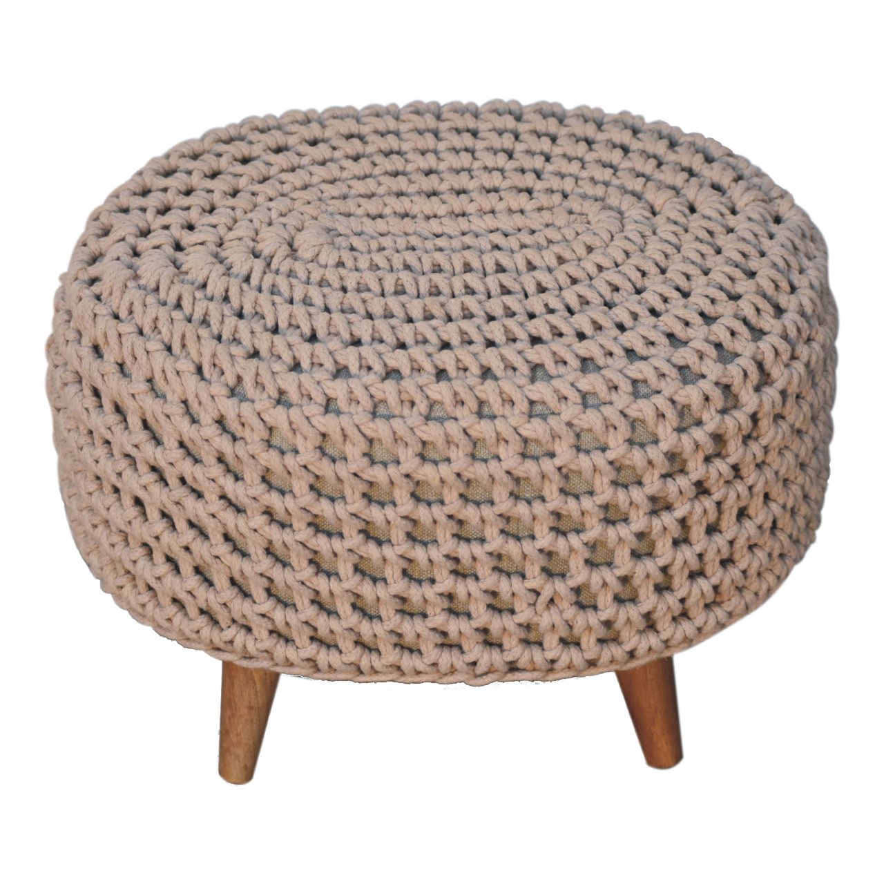 Keeva Beige Oblong Footstool - SILVIONIX