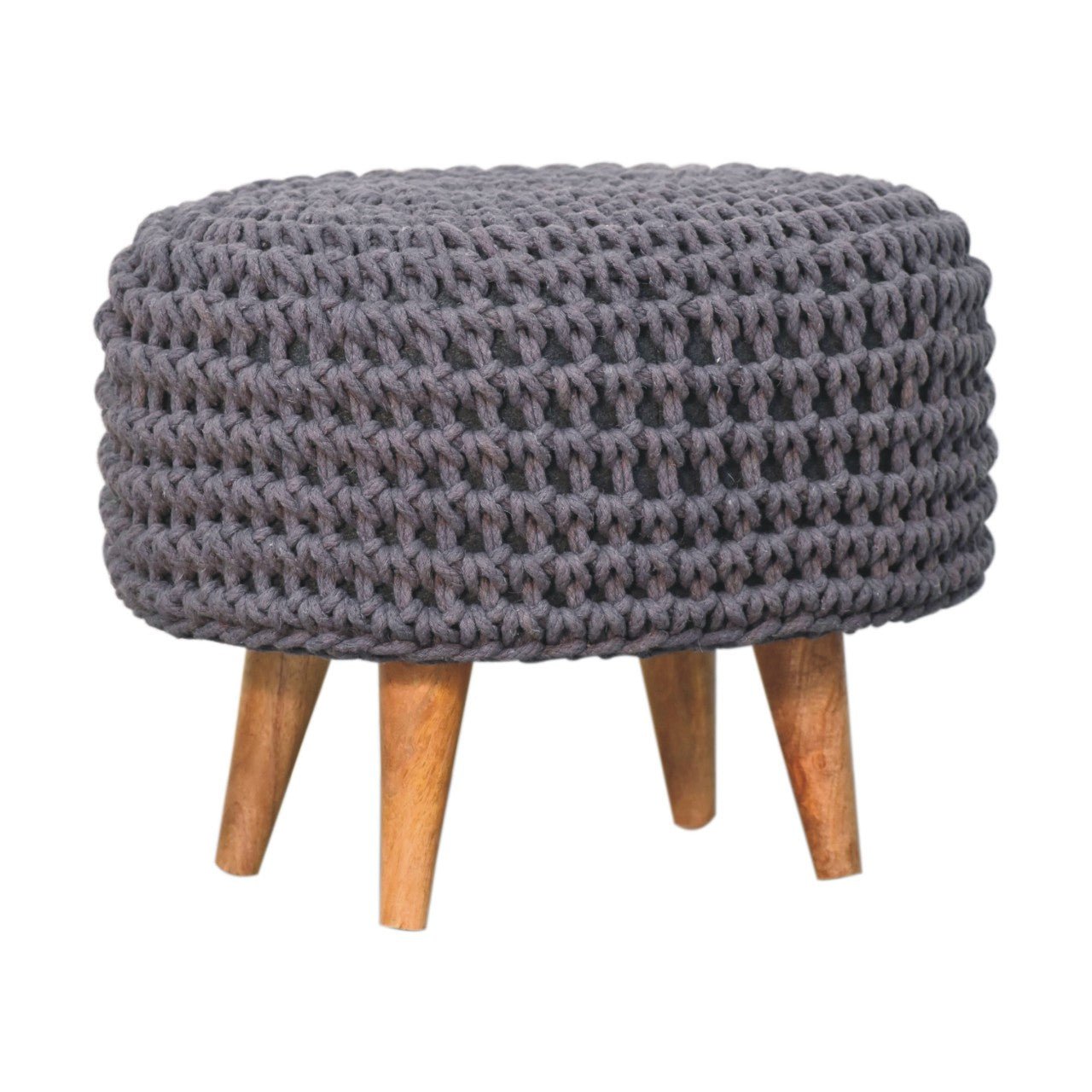 Keeva Grey Oblong Footstool - SILVIONIX