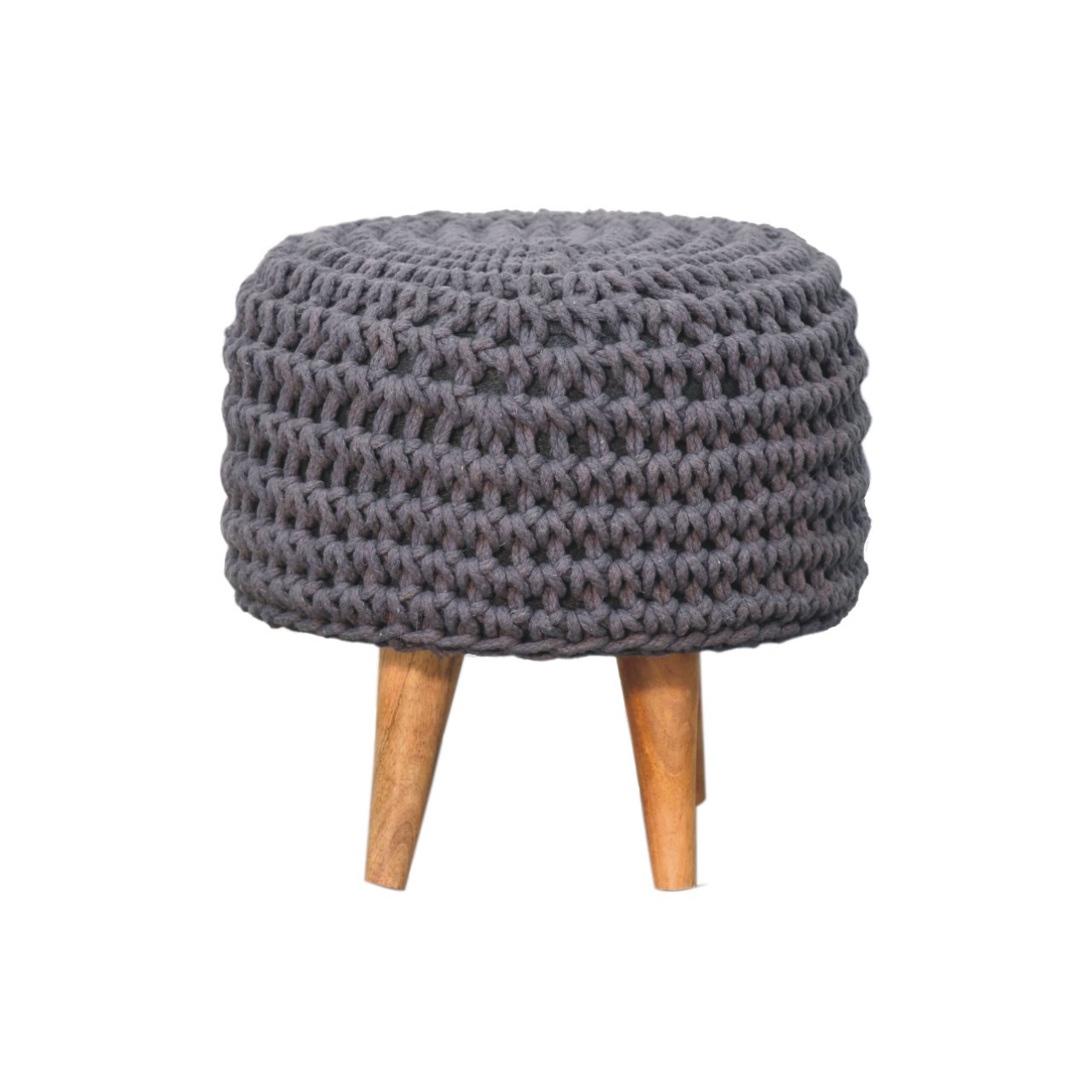 Keeva Grey Oblong Footstool - SILVIONIX