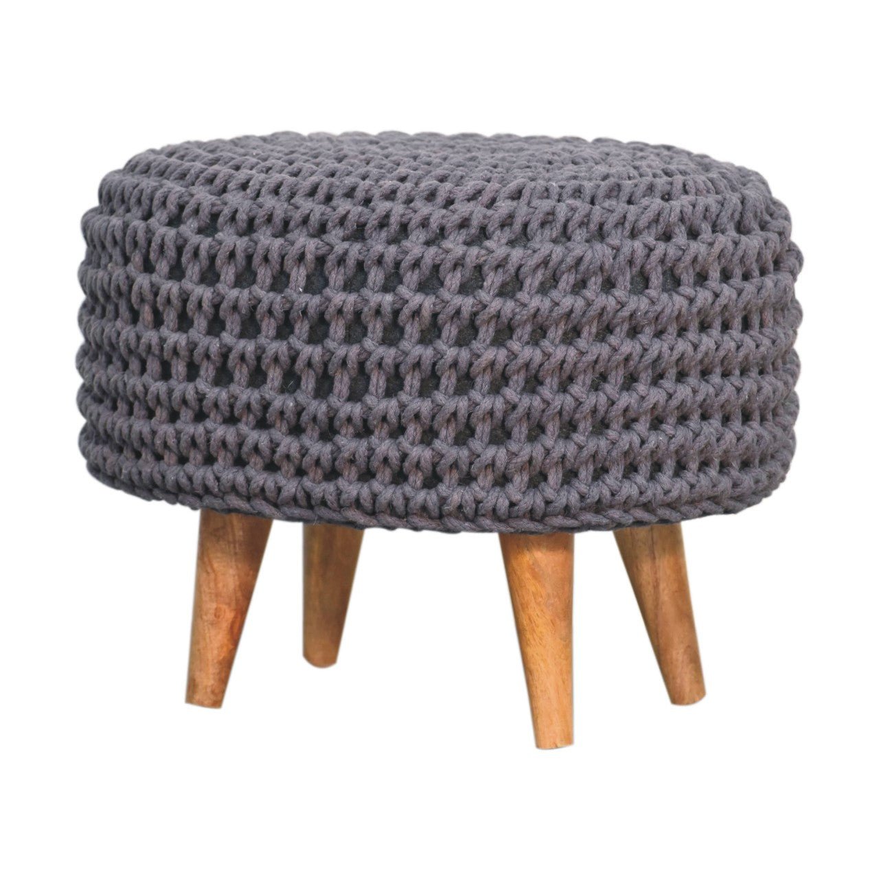 Keeva Grey Oblong Footstool - SILVIONIX