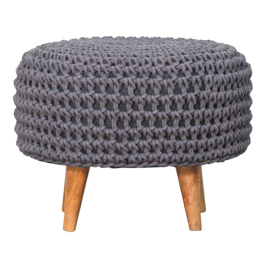 Keeva Grey Oblong Footstool - SILVIONIX