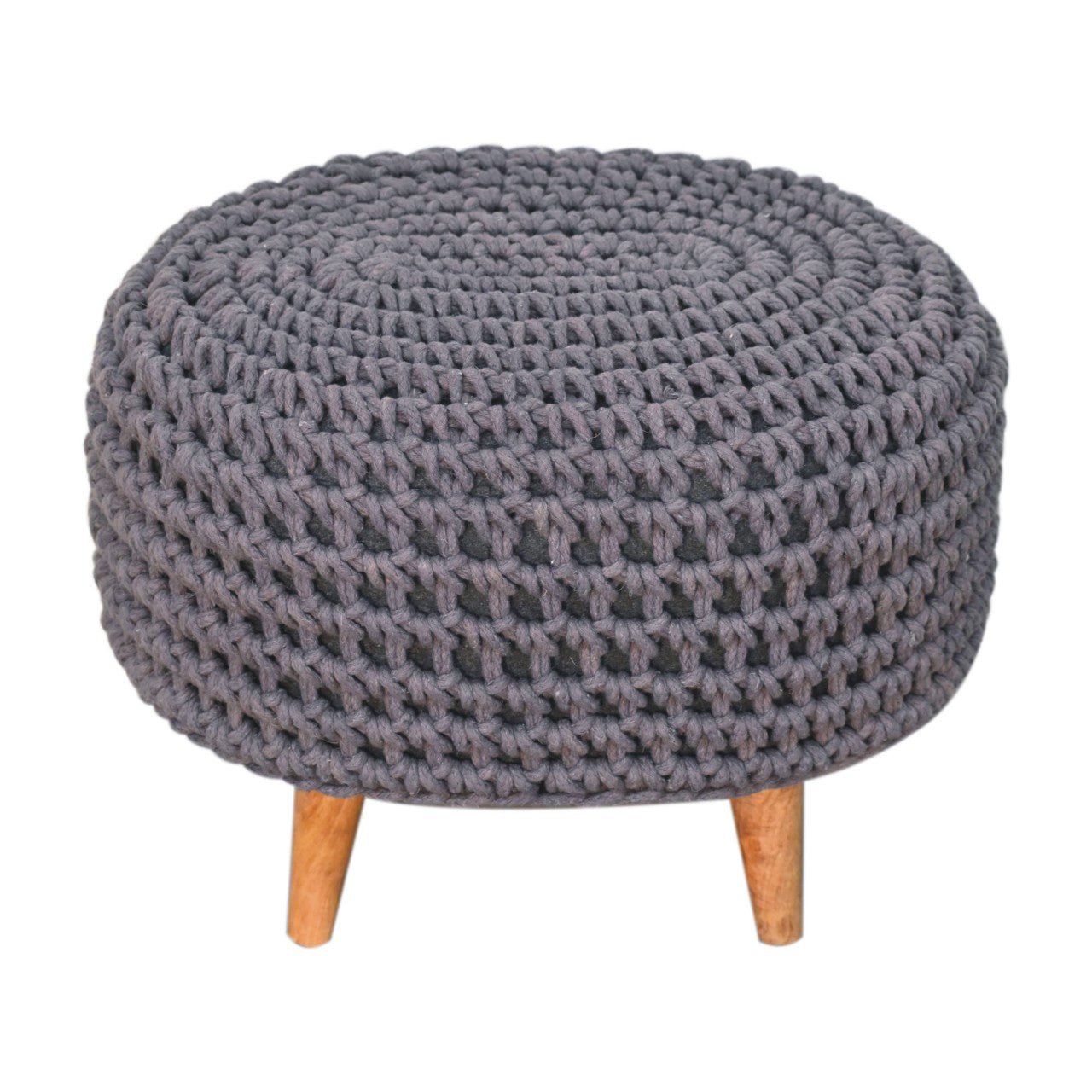 Keeva Grey Oblong Footstool - SILVIONIX