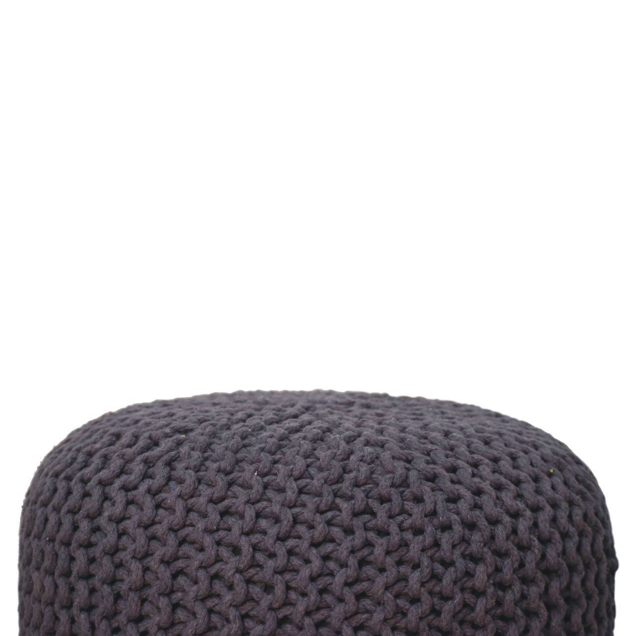 Keeva Grey Round Footstool - SILVIONIX