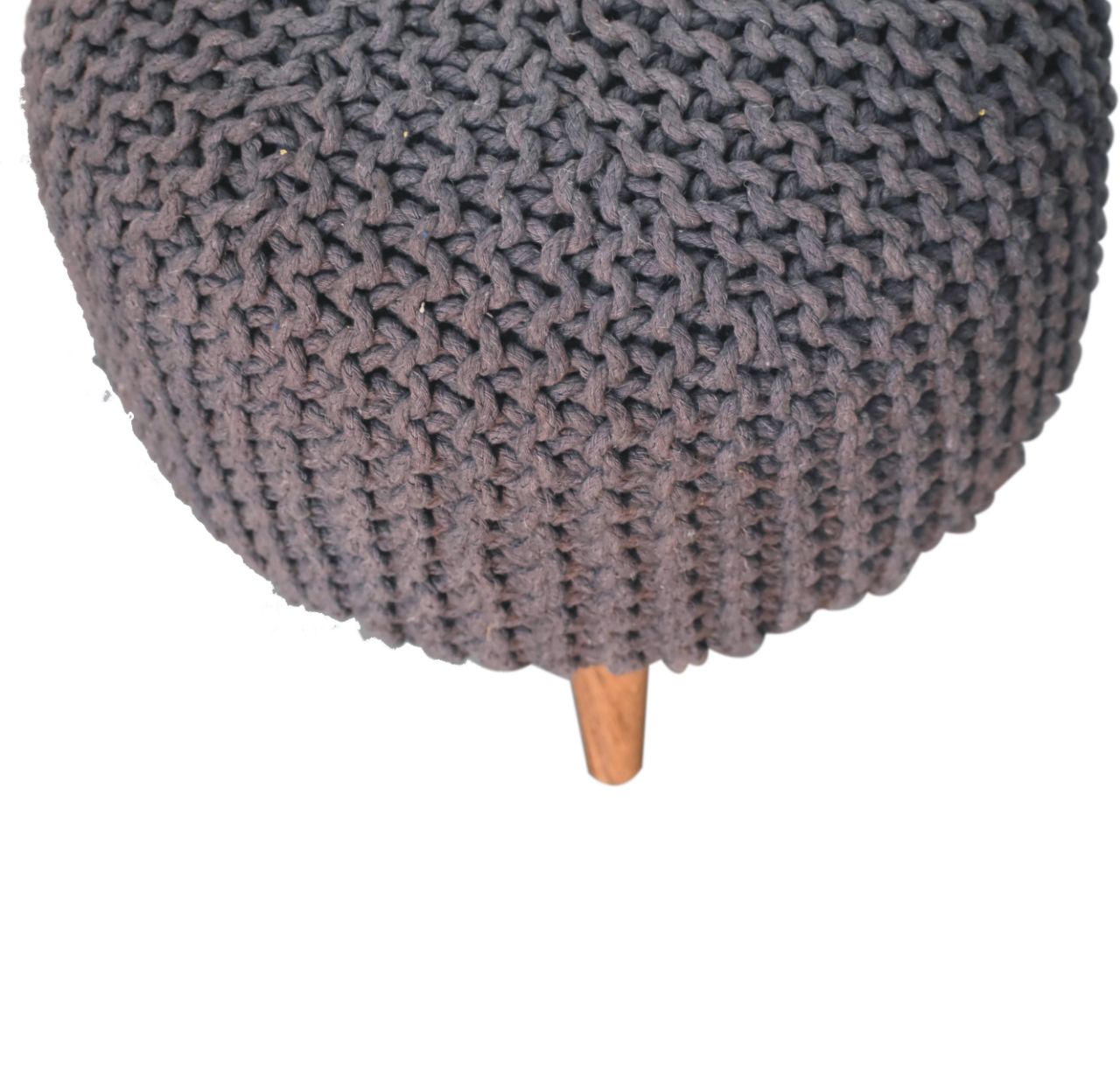 Keeva Grey Round Footstool - SILVIONIX