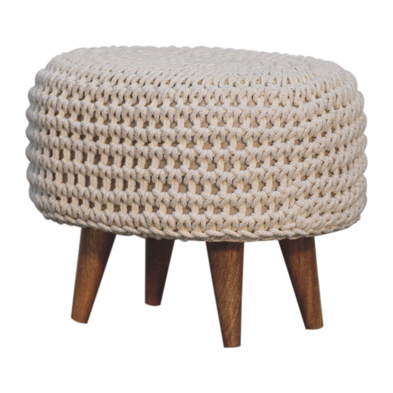 Keeva White Oblong Footstool - SILVIONIX