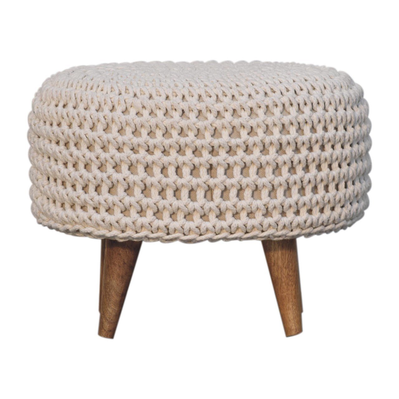 Keeva White Oblong Footstool - SILVIONIX