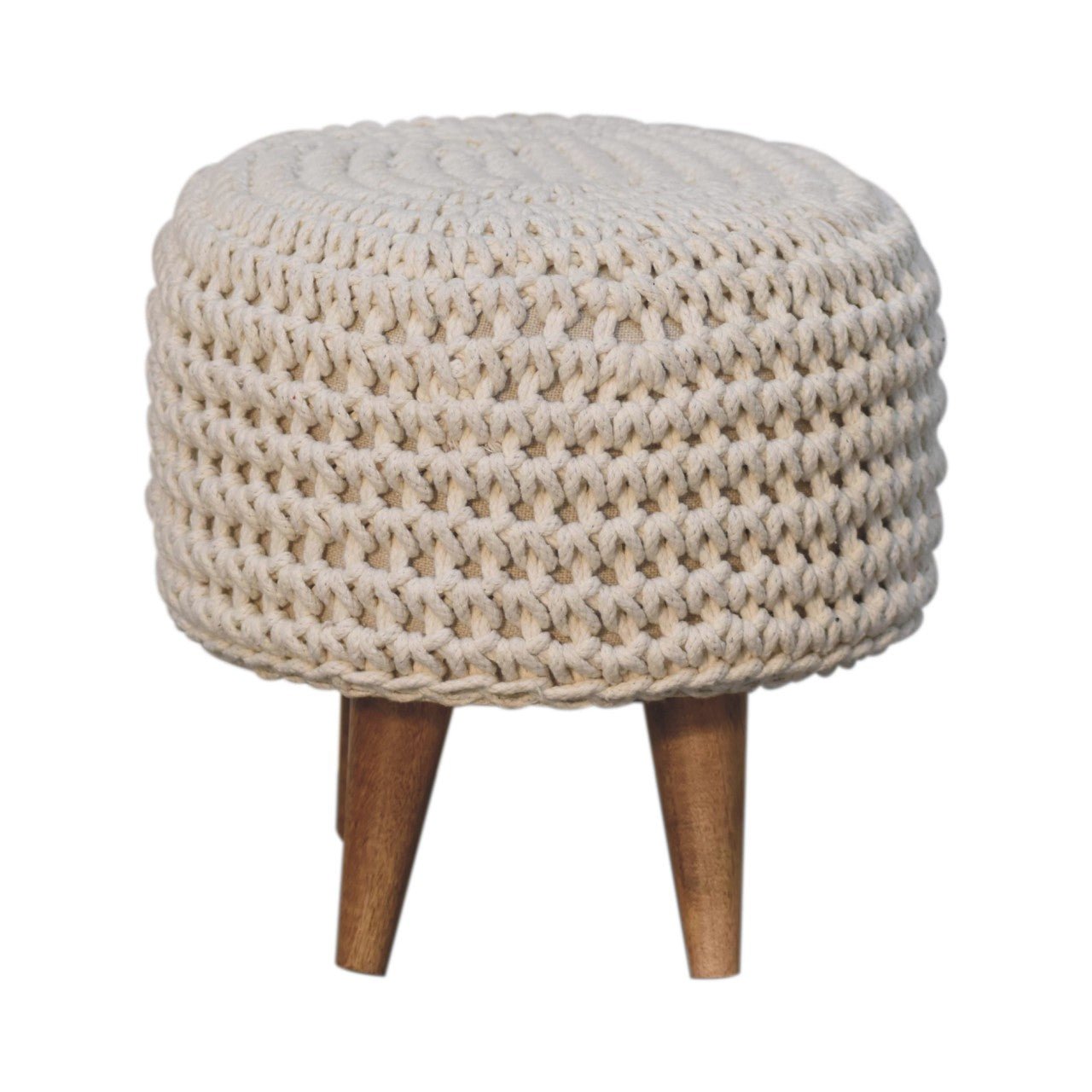 Keeva White Oblong Footstool - SILVIONIX