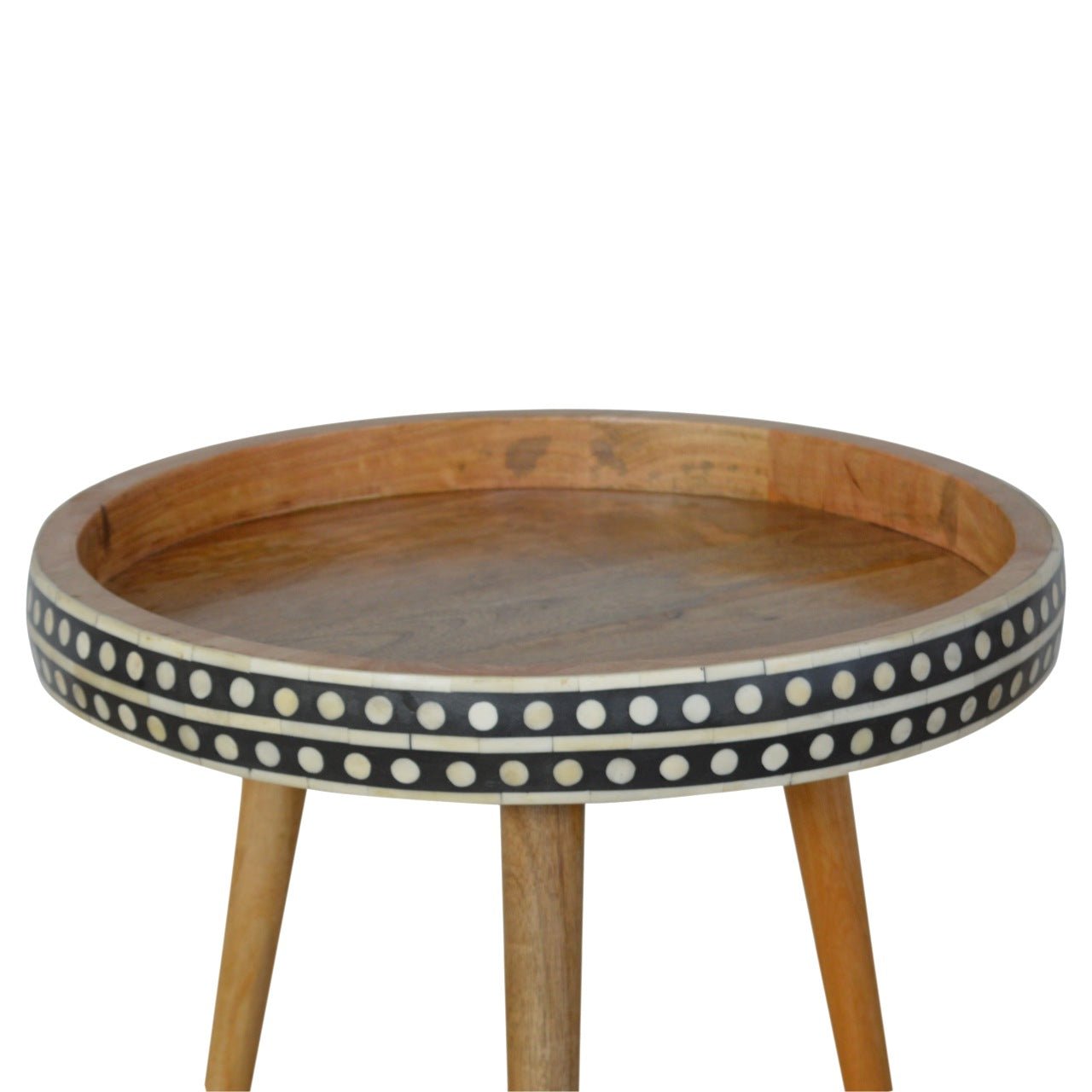 Large Patterned Nordic Style End Table - SILVIONIX