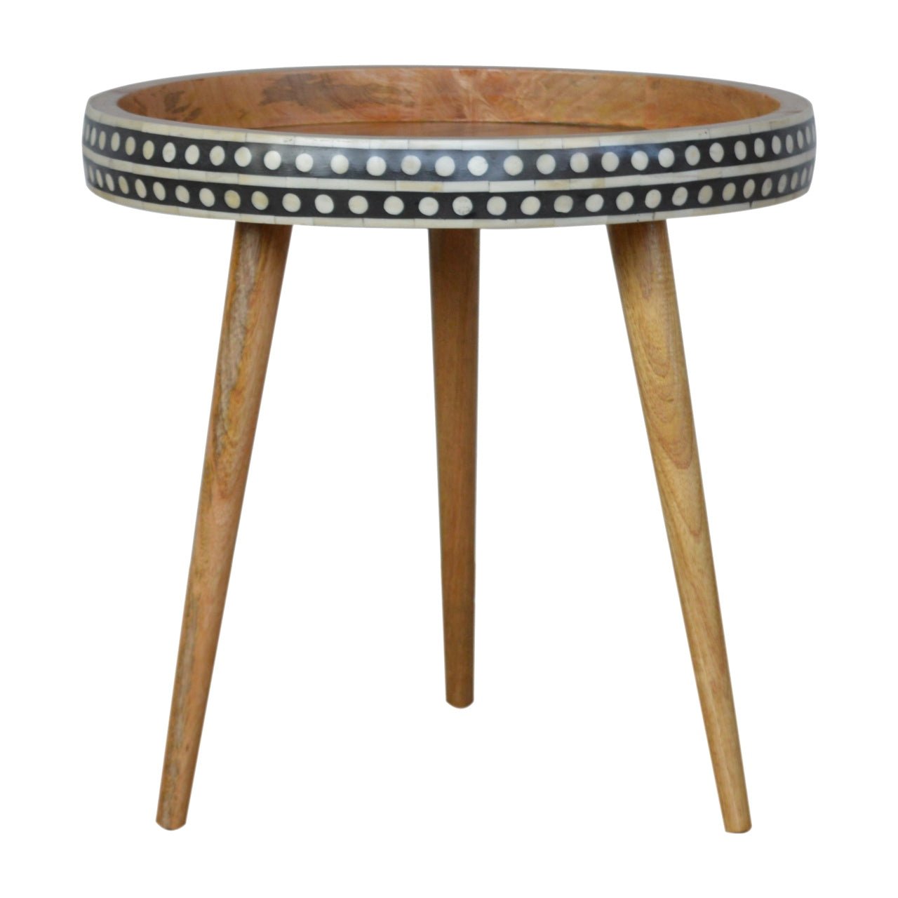 Large Patterned Nordic Style End Table - SILVIONIX