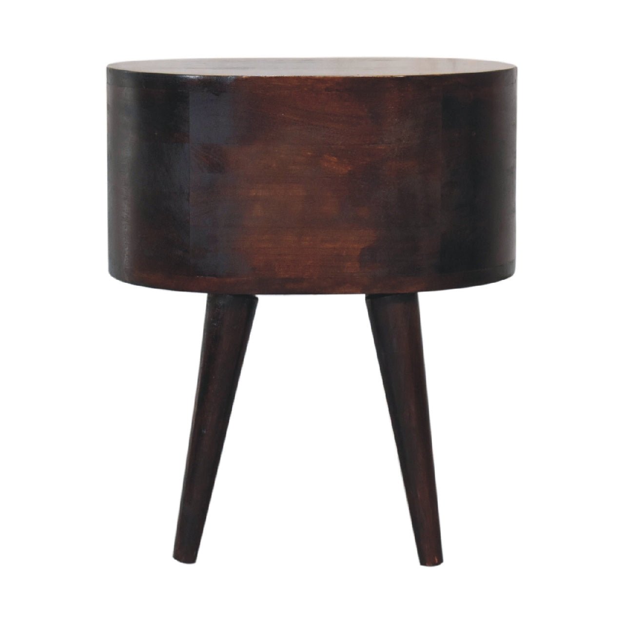 Light Walnut Rounded Bedside Table - SILVIONIX