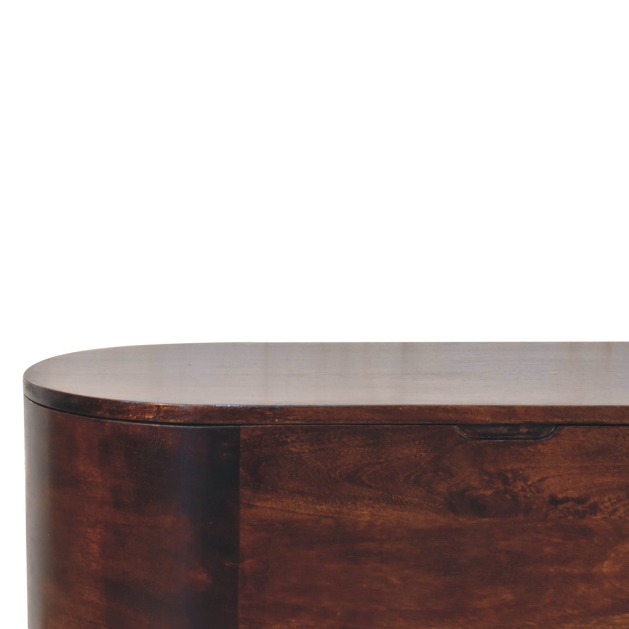 Light Walnut Rounded Lid - up Blanket Box - SILVIONIX