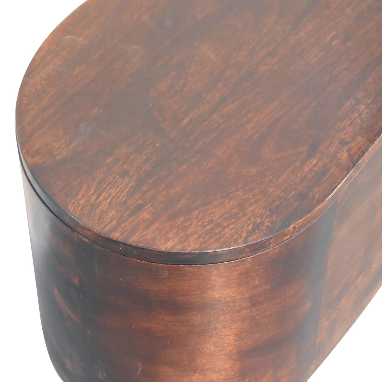 Light Walnut Rounded Lid - up Blanket Box - SILVIONIX