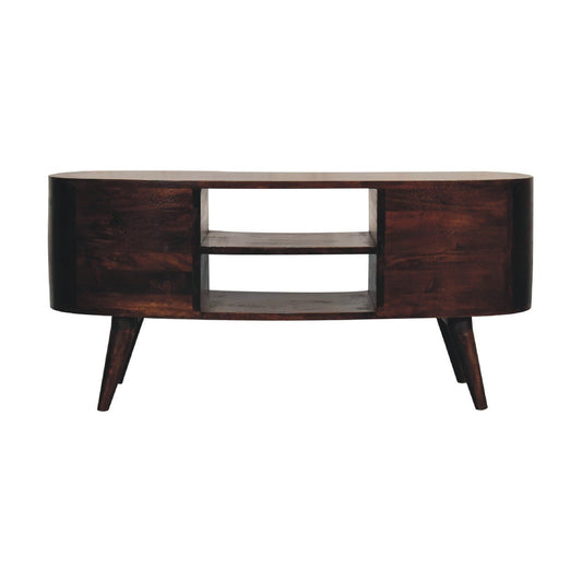 Light Walnut Wave Entertainment Unit - SILVIONIX