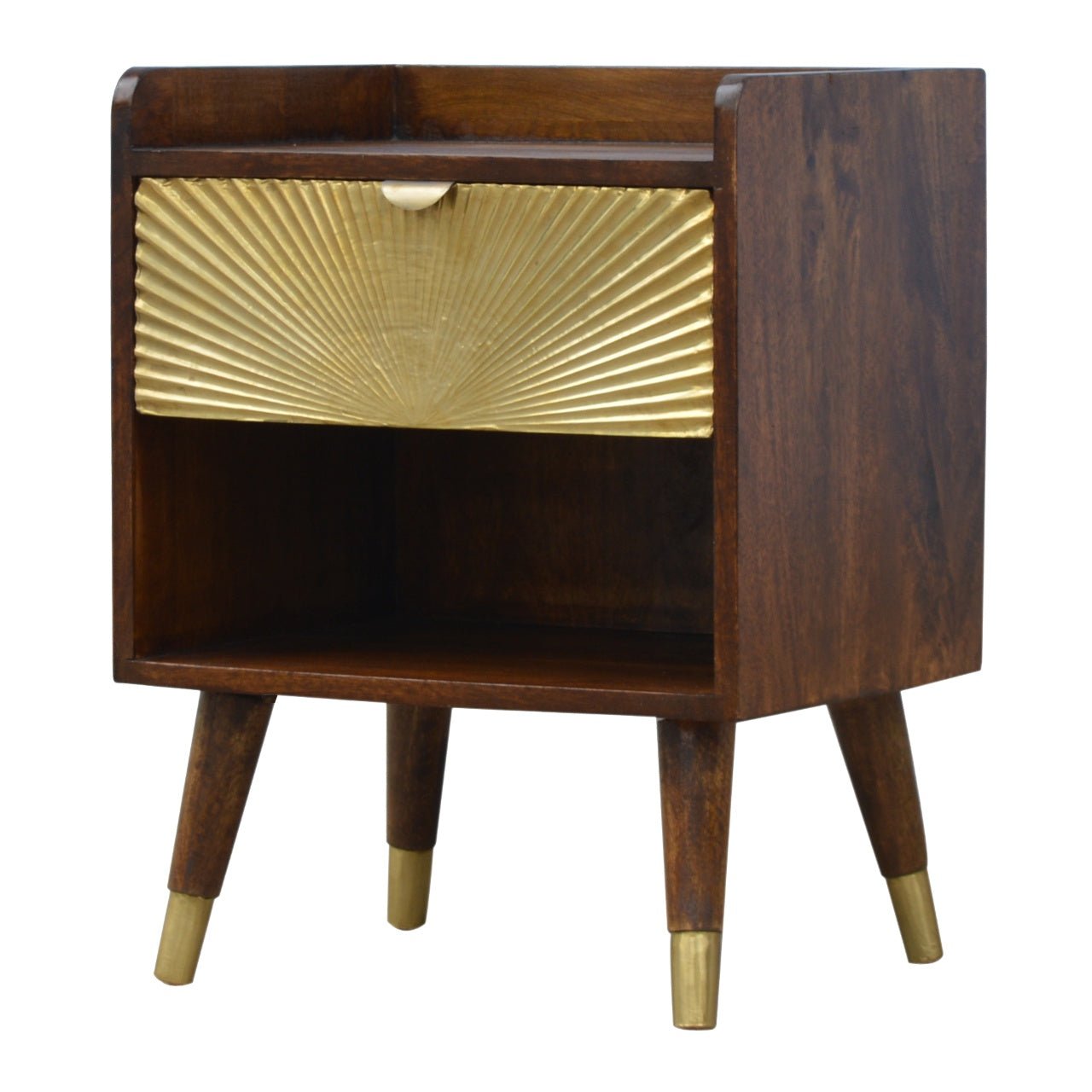 Manila Gold 1 Drawer Bedside - SILVIONIX