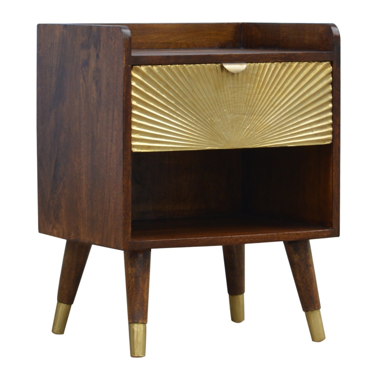 Manila Gold 1 Drawer Bedside - SILVIONIX